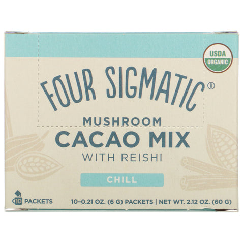 Four Sigmatic, Mushroom Cacao Mix with Reishi, 10 Packets, 0.21 oz (6 g) Each