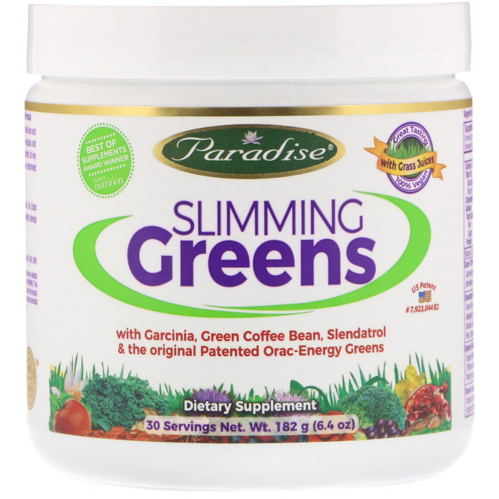 Paradise Herbs, Slimming Greens, 6.4 oz (182 g)