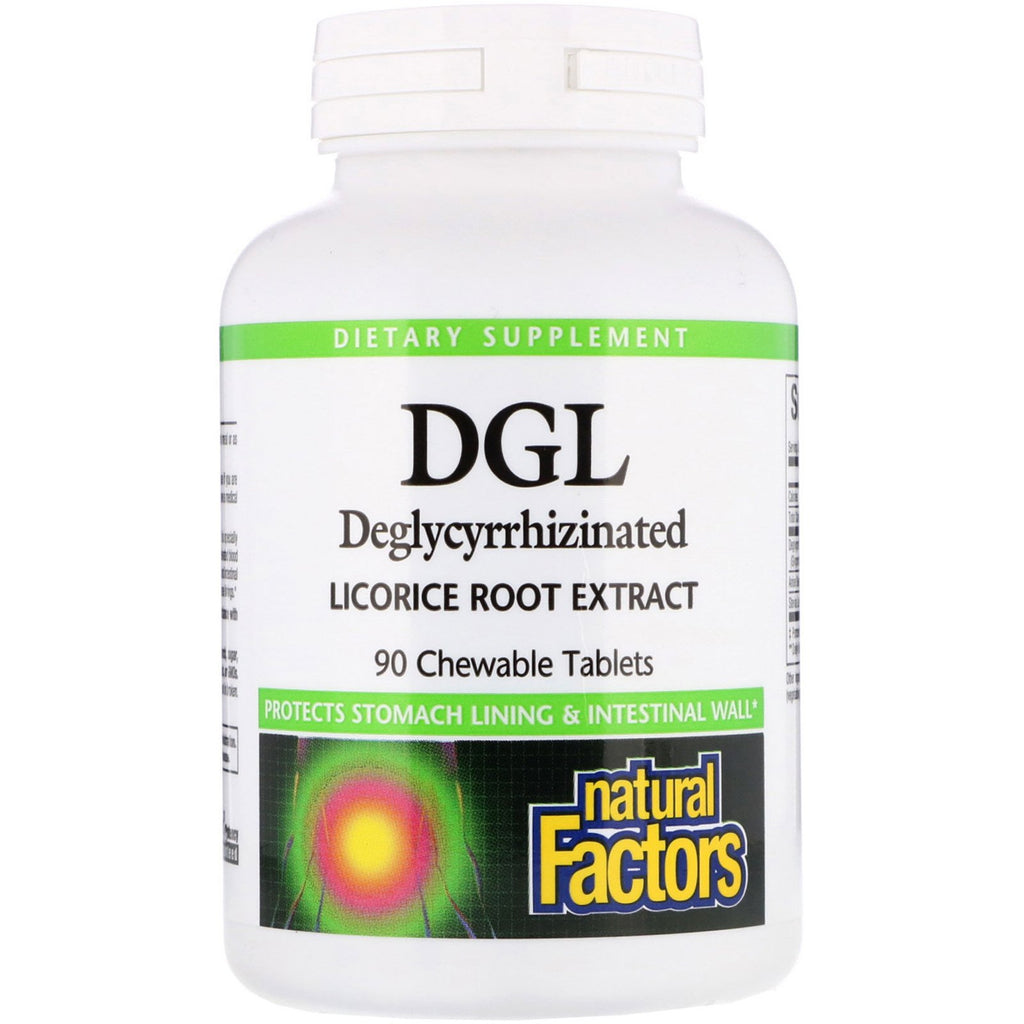 Natural Factors, DGL, Deglycyrrhizinated Licorice Root Extract, 90 Chewable Tablets