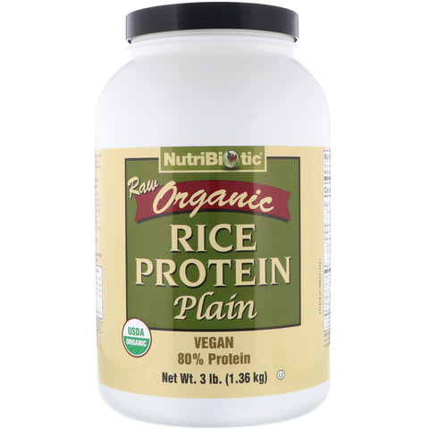 NutriBiotic, Raw Organic Rice Protein, Plain, 3 lbs (1.36 kg)