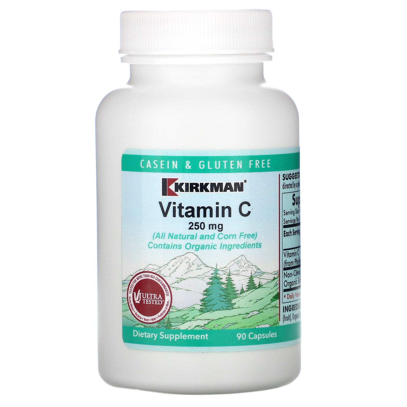 Kirkman Labs, Vitamin C, 250 mg, 90 Capsules