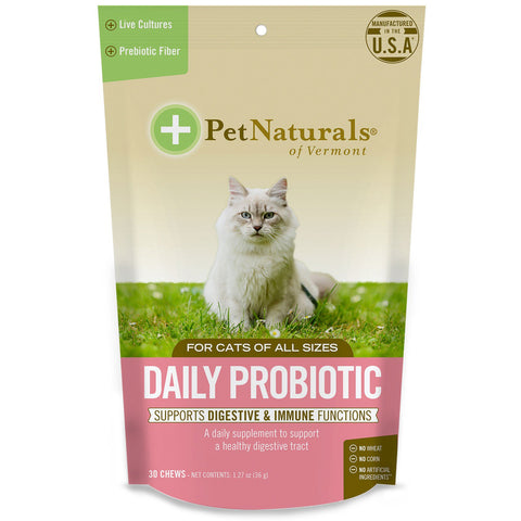 Pet Naturals of Vermont, Daily Probiotic, For Cats, 30 Chews, 1.27 oz (36 g)