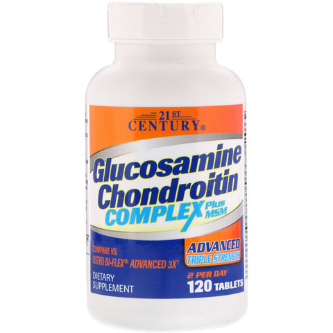 21st Century, Glucosamine Chondroitin Complex Plus MSM, Advanced Triple Strength, 120 Tablets