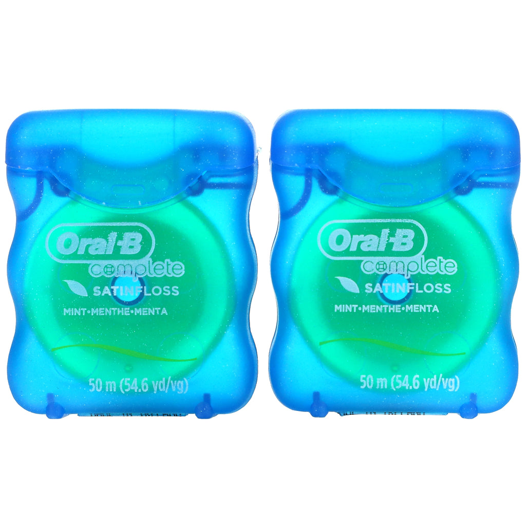 Oral-B, Complete, Satin Floss, Mint, 2 Pack, 54.6 yd (50 m) Each