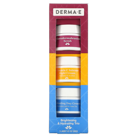 Derma E, Brightening & Hydrating Trio, 3 Piece Set, 1/2 oz Each