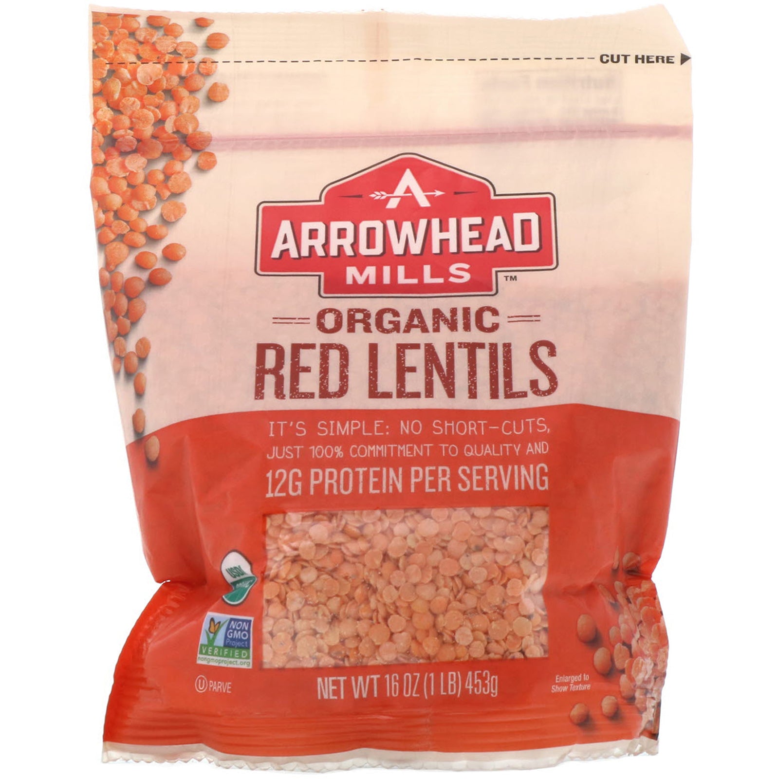 Arrowhead Mills, Organic Red Lentils, 16 oz (453 g)