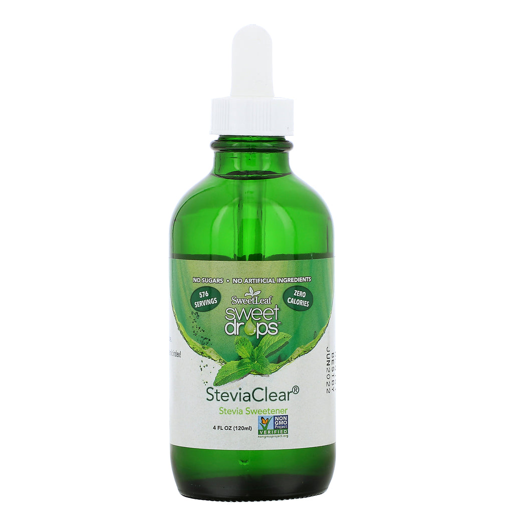 Wisdom Natural, SweetLeaf, Sweet Drops Stevia Sweetener, SteviaClear, 4 fl oz (120 ml)