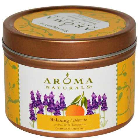 Aroma Naturals, Soy VegePure, Travel Tin Candle, Relaxing, Lavender & Tangerine, 2.8 oz (79.38 g)