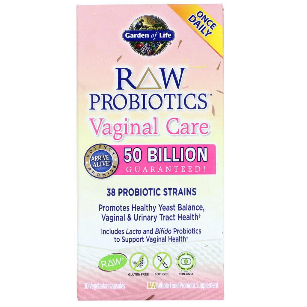 Garden of Life, RAW Probiotics, Vaginal Care, 30 Vegetarian Capsules