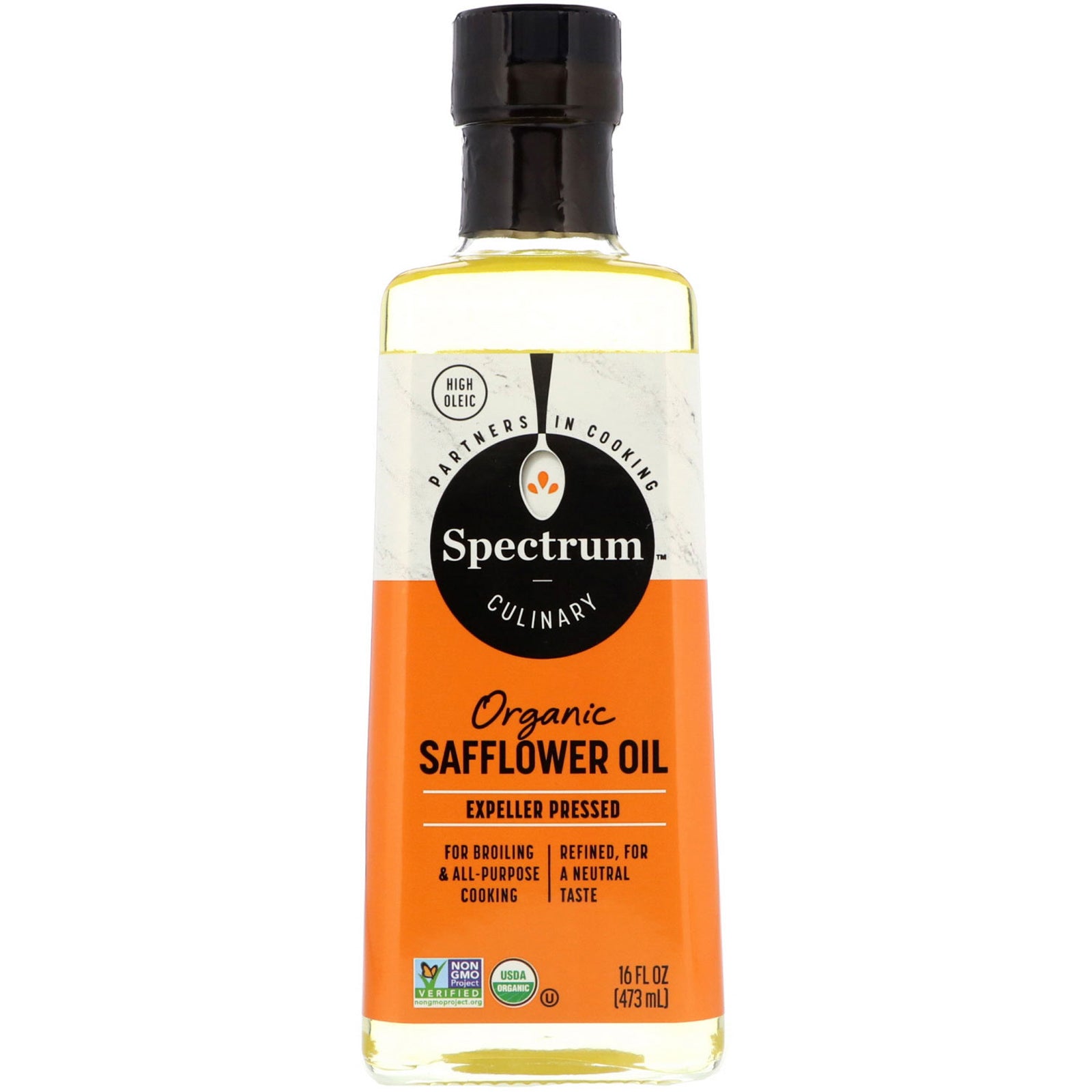 Spectrum Culinary, Organic Safflower Oil, High Oleic, 16 fl oz (473 ml)