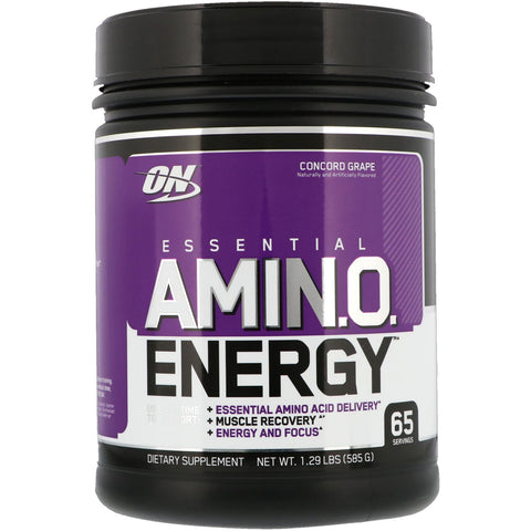 Optimum Nutrition, ESSENTIAL AMIN.O. ENERGY, Concord Grape, 1.29 lbs (585 g)