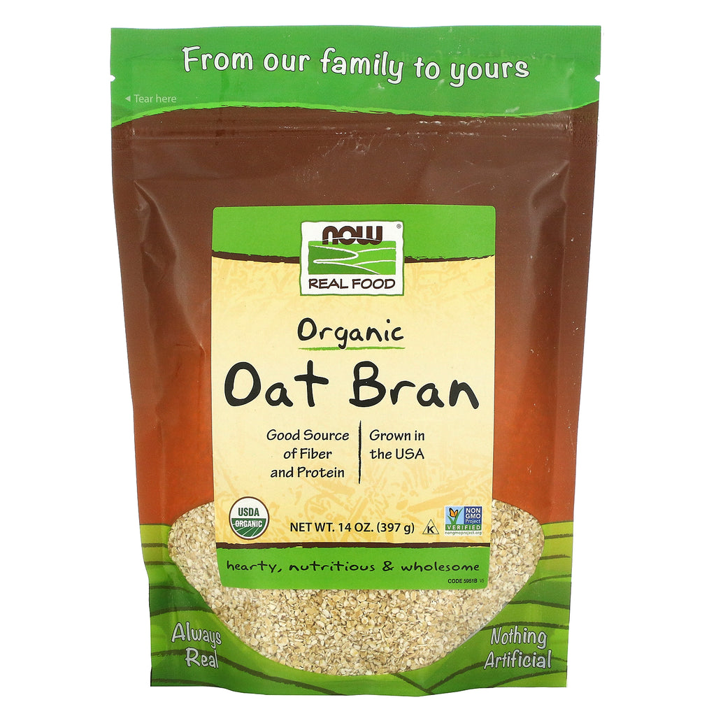 Now Foods, Real Food, Organic Oat Bran, 14 oz (397 g)