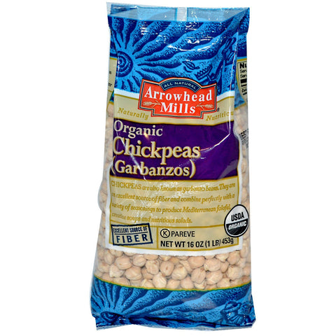 Arrowhead Mills, Organic Chickpeas (Garbanzos), 16 oz (453 g)