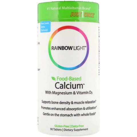 Rainbow Light, Food-Based Calcium with Magnesium & Vitamin D3, 90 Tablets