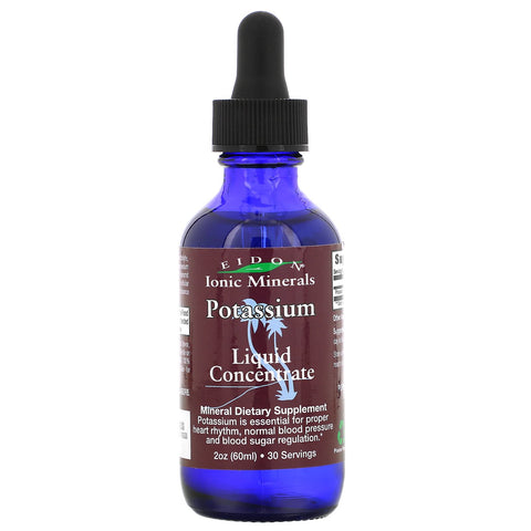 Eidon Mineral Supplements, Ionic Minerals, Potassium, Liquid Concentrate, 2 oz (60 ml)