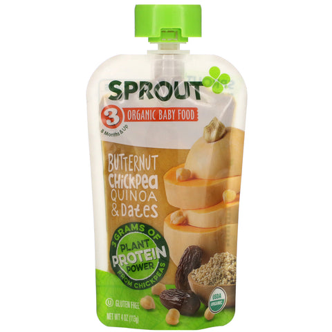 Sprout Organic, Baby Food, 8 Months & Up, Butternut Chickpea, Quinoa & Dates, 4 oz (113 g)