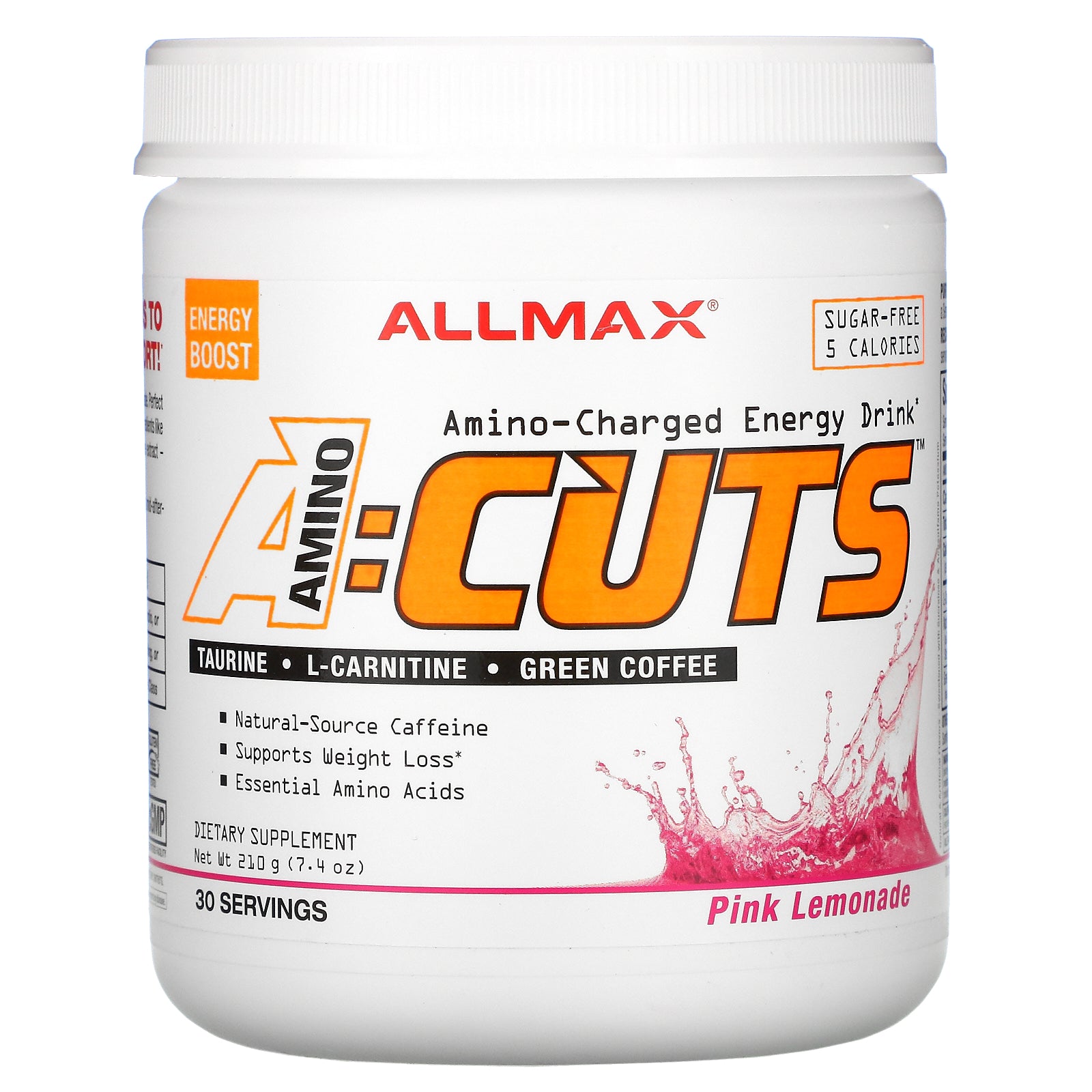 ALLMAX Nutrition, ACUTS, Amino-Charged Energy Drink, Pink Lemonade, 7.4 oz (210 g)