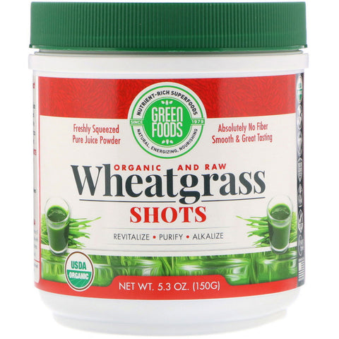 Green Foods, Organic & Raw, Wheatgrass Shots, 5.3 oz (150 g)