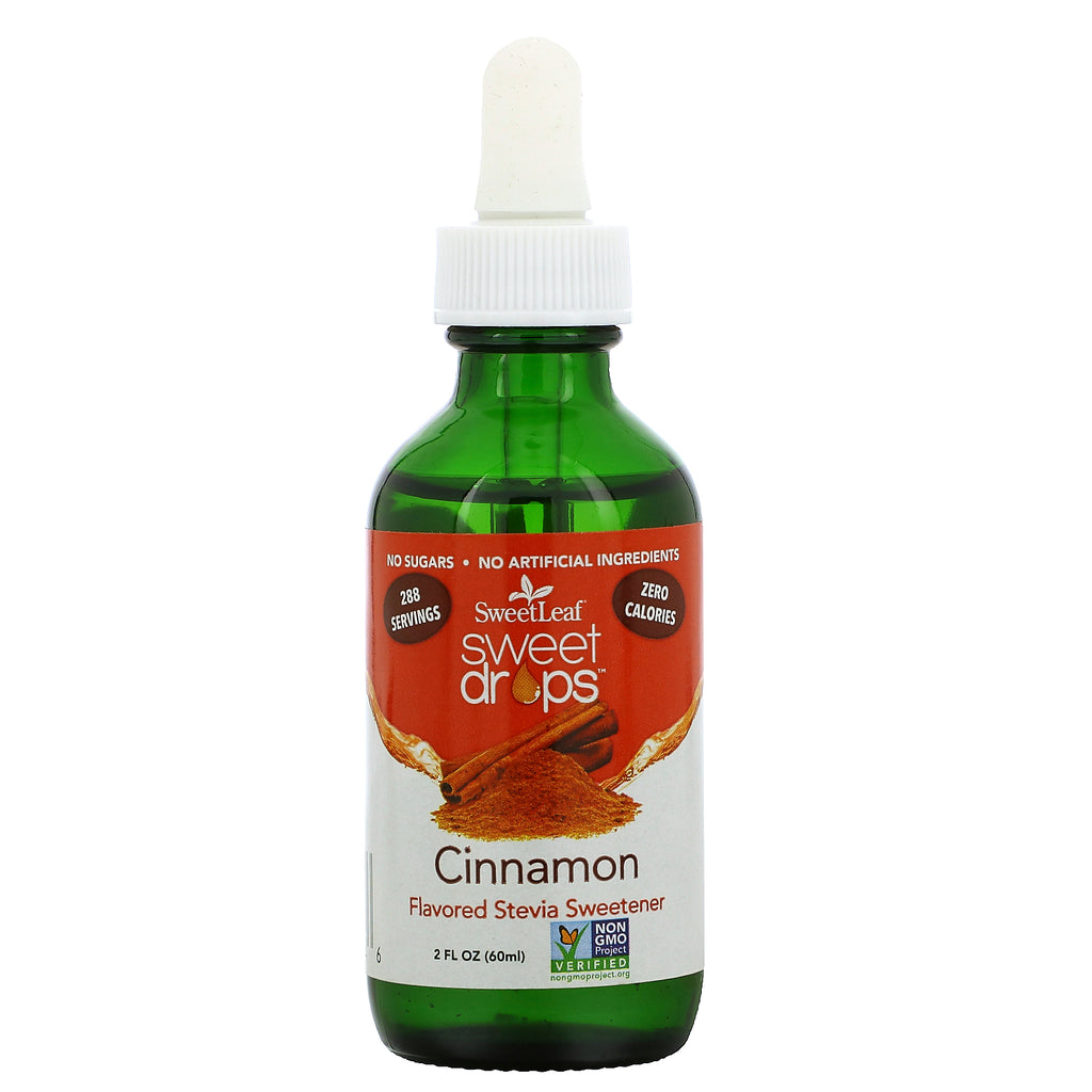 Wisdom Natural, SweetLeaf, Sweet Drops Stevia Sweetener, Cinnamon, 2 fl oz (60 ml)