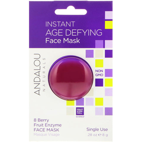 Andalou Naturals, Instant Age Defying, 8 Berry Fruit Enzyme Beauty Face Mask, .28 oz (8 g)