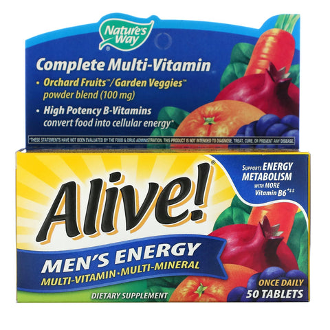 Nature's Way, Alive! Men's Energy, Multivitamin-Multimineral, 50 Tablets