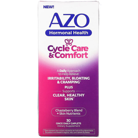 Azo, Hormonal Health, Cycle Care & Comfort, 30 Once Daily Caplets