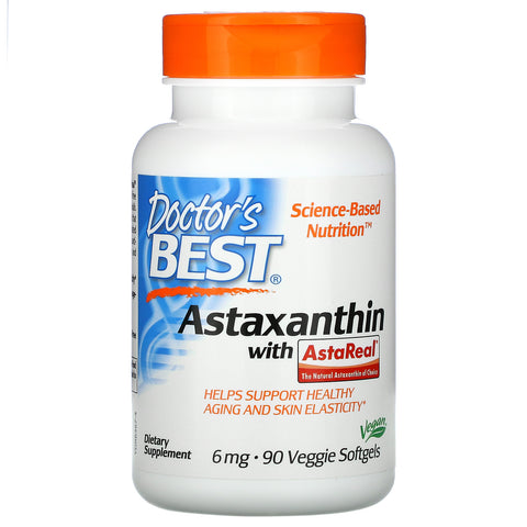 Doctor's Best, Astaxanthin with AstaReal, 6 mg, 90 Veggie Softgels