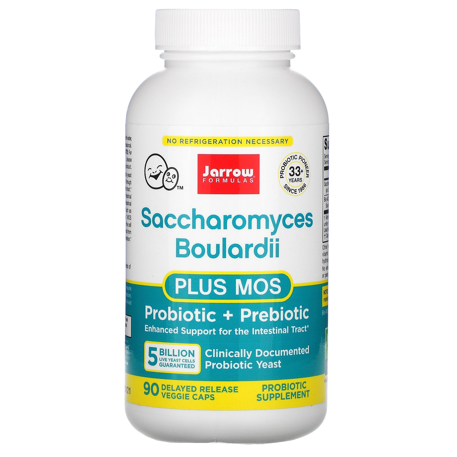 Jarrow Formulas, Saccharomyces Boulardii Plus MOS, 5 Billion, 90 Delayed Release Veggie Caps