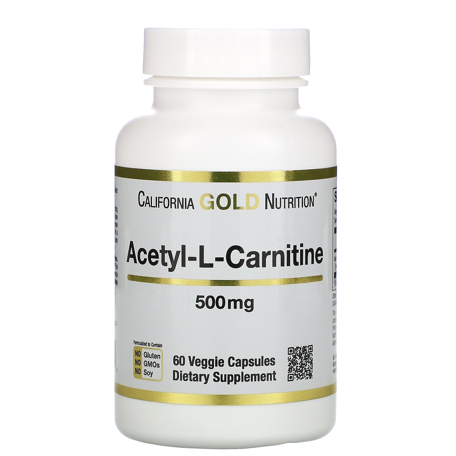 California Gold Nutrition, Acetyl-L-Carnitine, 500 mg, 60 Veggie Capsules