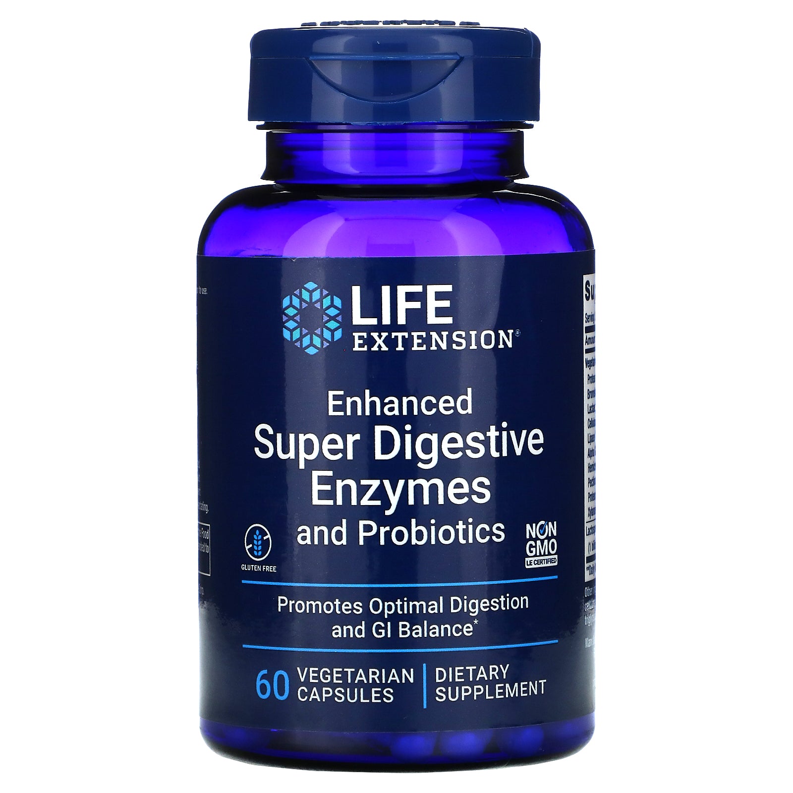 Life Extension, Enhanced Super Digestive Enzymes and Probiotics, 60 Vegetarian Capsules