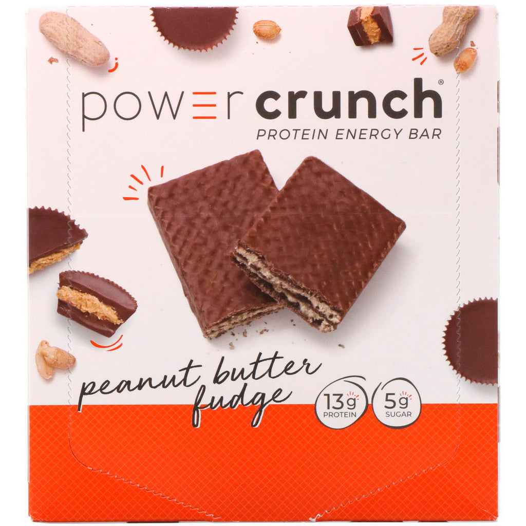 BNRG, Power Crunch Protein Energy Bar, Peanut Butter Fudge, 12 Bars, 1.4 oz (40 g) Each