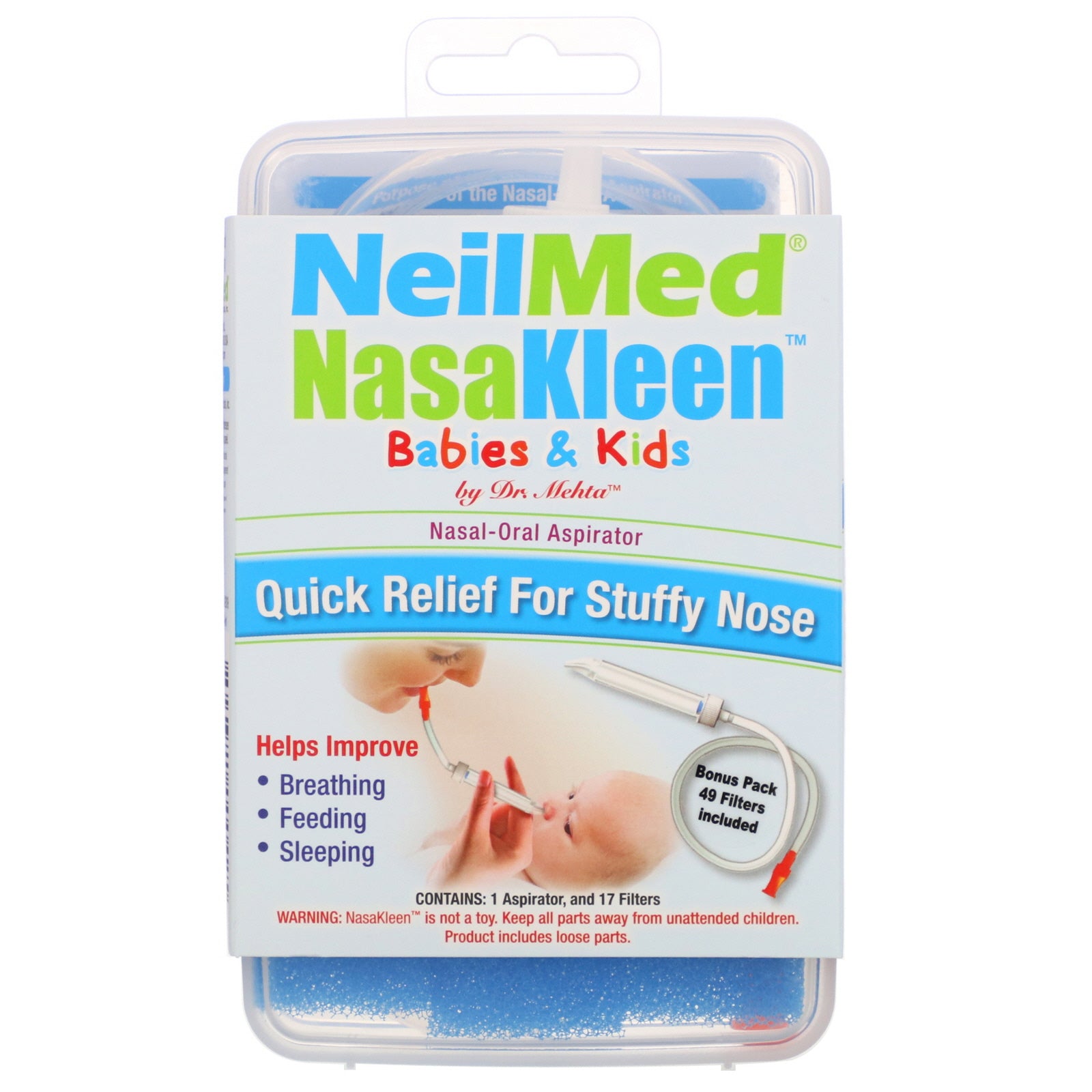 Squip, Neilmed NasaKleen Babies & Kids Nasal-Oral Aspirator, 1 Kit