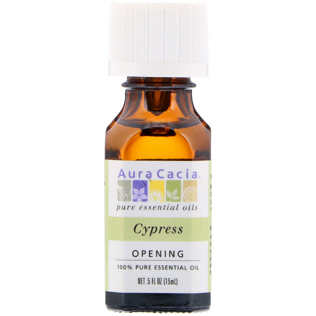 Aura Cacia, 100% Pure Essential Oil, Cypress, .5 fl oz (15 ml)