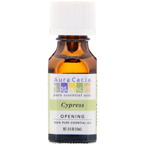 Aura Cacia, 100% Pure Essential Oil, Cypress, .5 fl oz (15 ml)