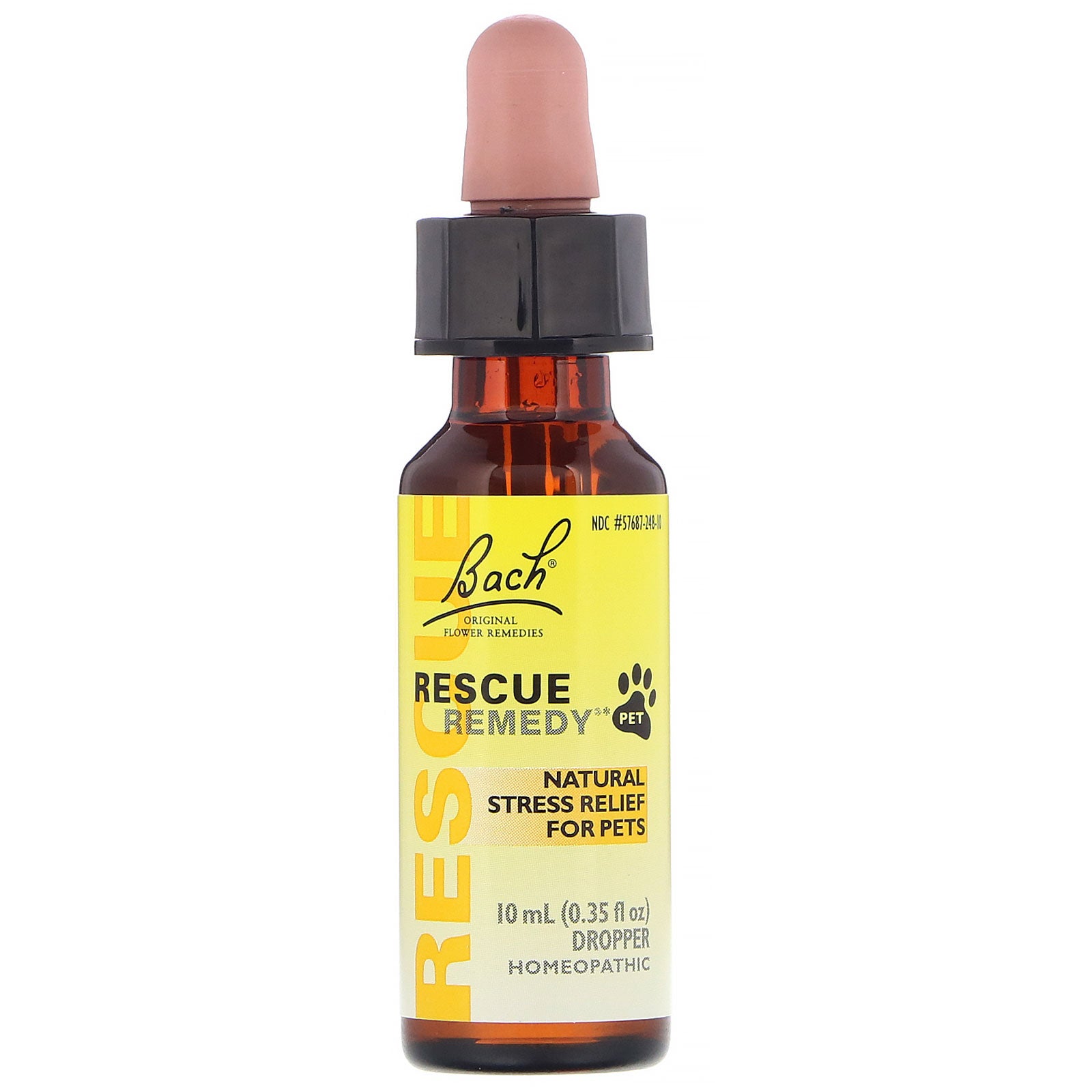 Bach, Original Flower Remedies, Rescue Remedy Pet, Natural Stress Relief, Dropper, Alcohol-Free, 0.35 fl oz (10 ml)