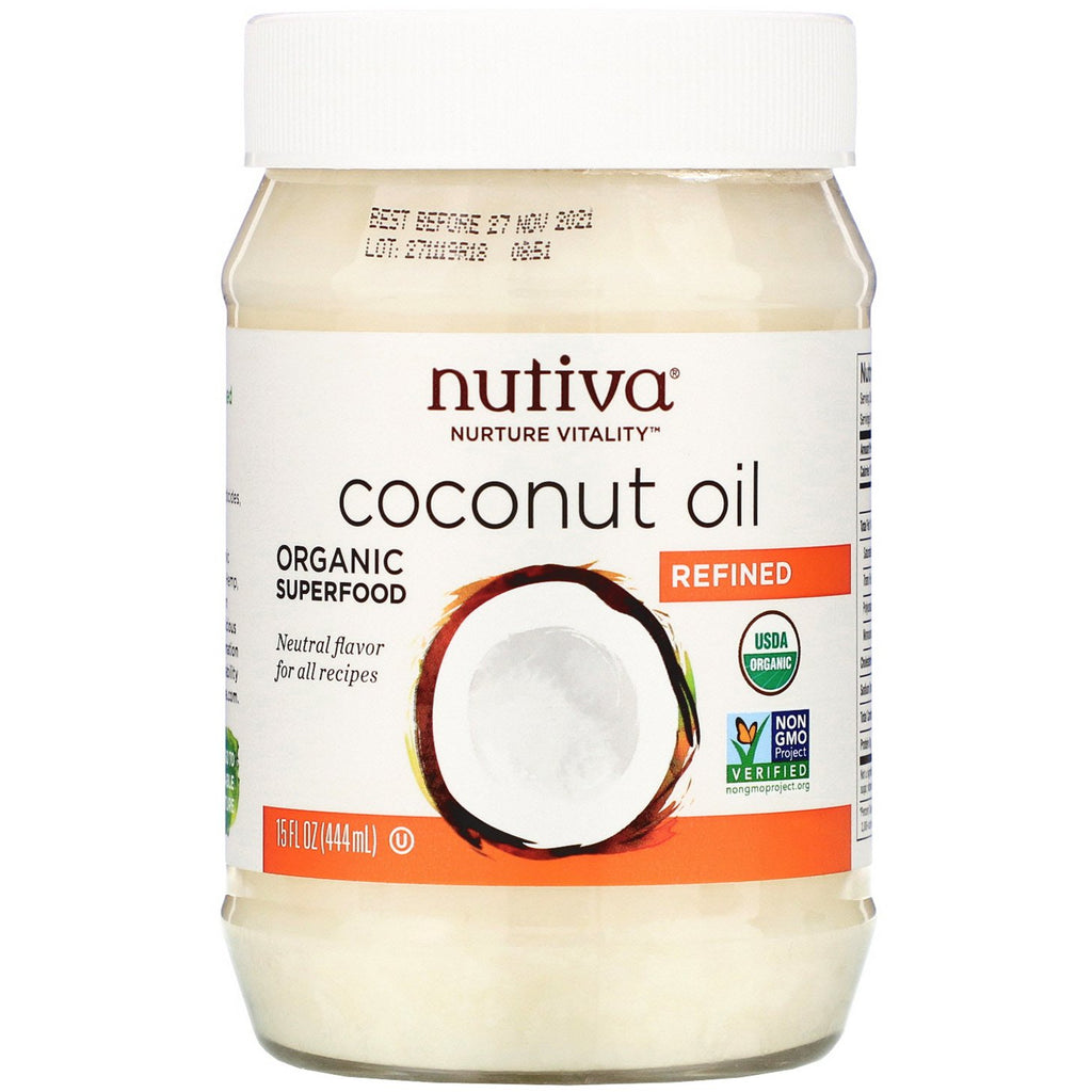 Nutiva, Organic Coconut Oil, Refined, 15 fl oz (444 ml)