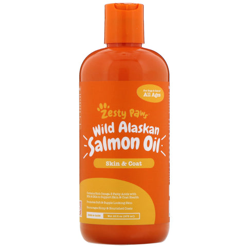 Zesty Paws, Wild Alaskan Salmon Oil for Dogs & Cats, Skin & Coat, All Ages, 16 fl oz (473 ml)