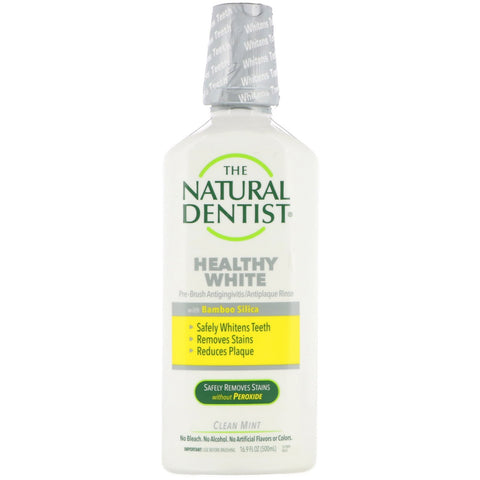 The Natural Dentist, Healthy White, Pre-Brush Antigingivitis/Antiplaque Rinse, Clean Mint, 16.9 fl oz (500 ml)