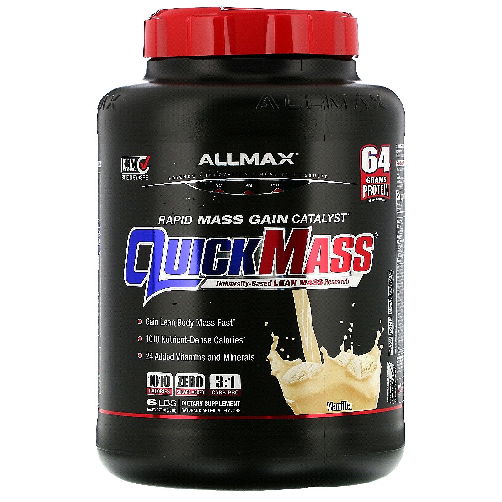 ALLMAX Nutrition, Quick Mass, Rapid Mass Gain Catalyst,, Vanilla, 6 lbs (2.72 kg)