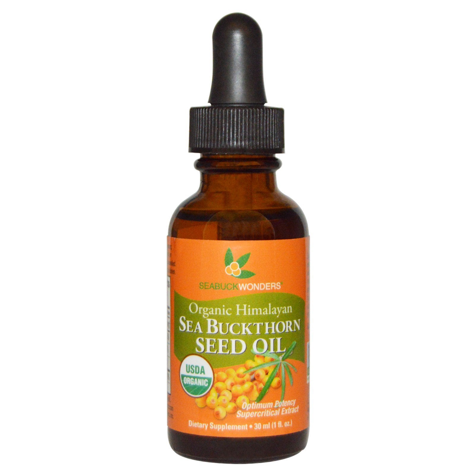 SeaBuckWonders, Organic Himalayan Sea Buckthorn Seed Oil, 1 oz (30 ml)