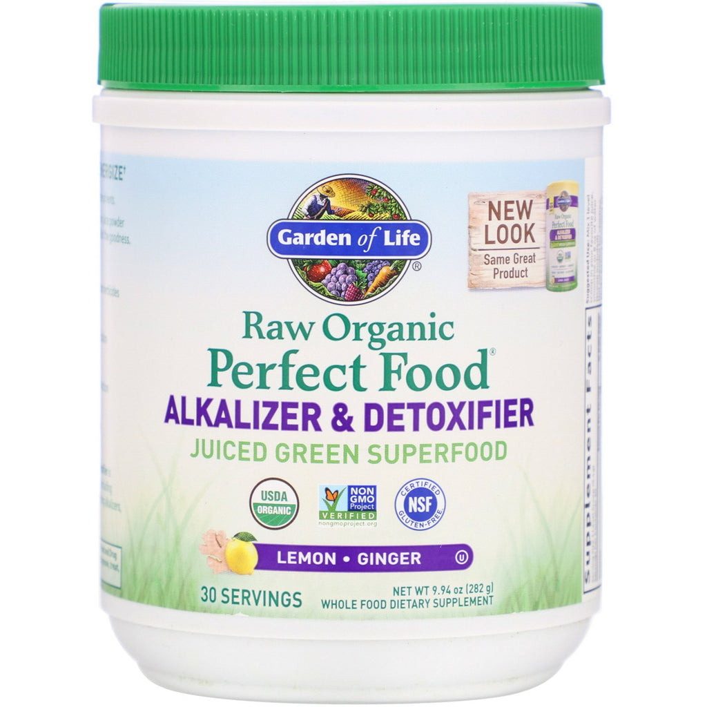 Garden of Life, RAW Organic, Perfect Food, Alkalizer & Detoxifier, Lemon-Ginger, 9.94 oz (282 g)