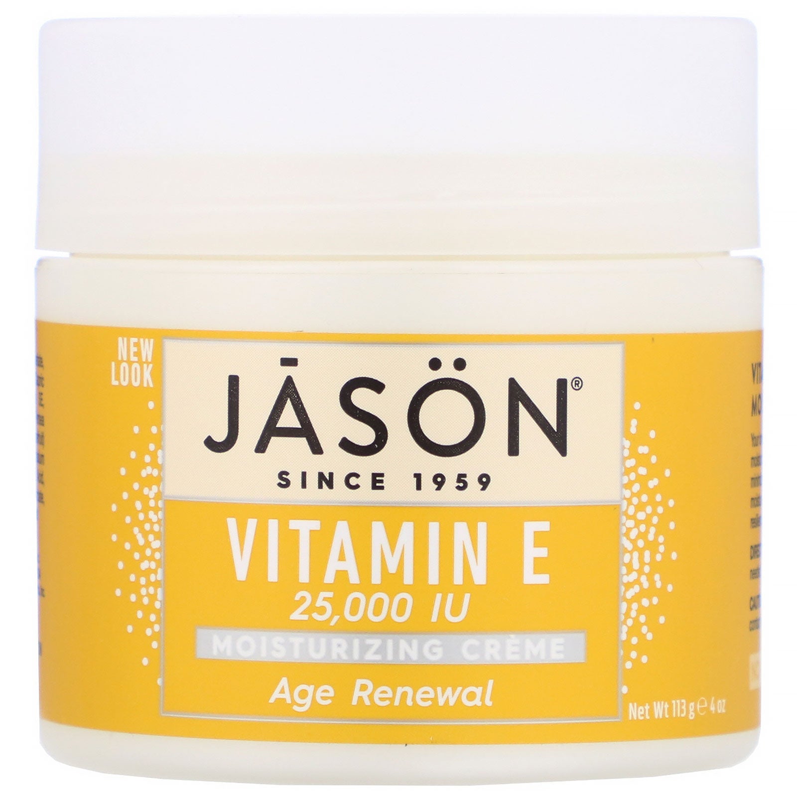 Jason Natural, Age Renewal Vitamin E Moisturizing Creme, 25,000 IU, 4 oz (113 g)