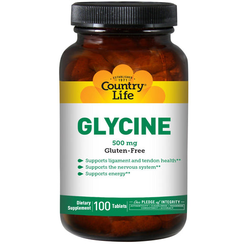Country Life, Glycine, 500 mg, 100 Tablets