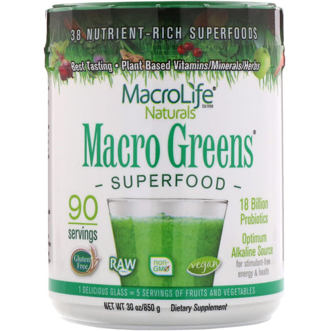 Macrolife Naturals, Macro Greens, Superfood, 30 oz (850 g)