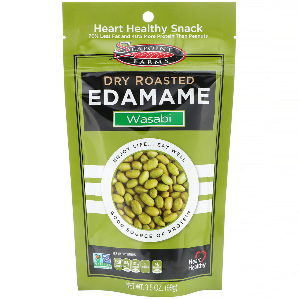 Seapoint Farms, Dry Roasted Edamame, Wasabi, 3.5 oz (99 g)