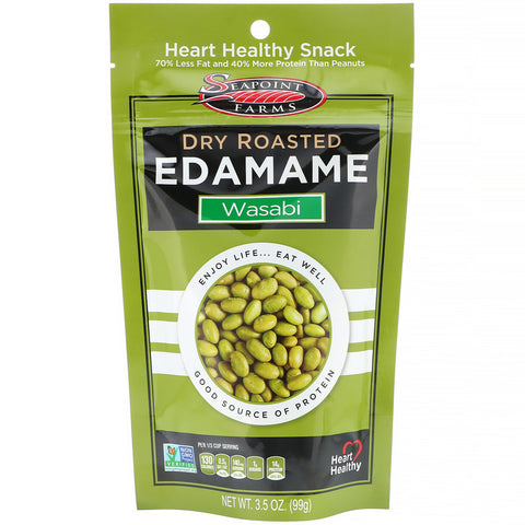 Seapoint Farms, Dry Roasted Edamame, Wasabi, 3.5 oz (99 g)