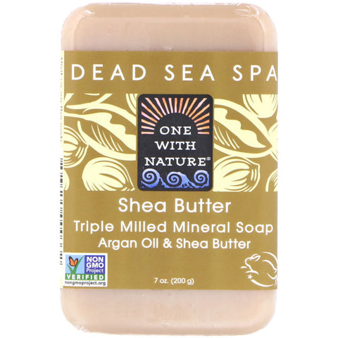 One with Nature, Triple Milled Mineral Soap Bar, Shea Butter, 7 oz (200 g)