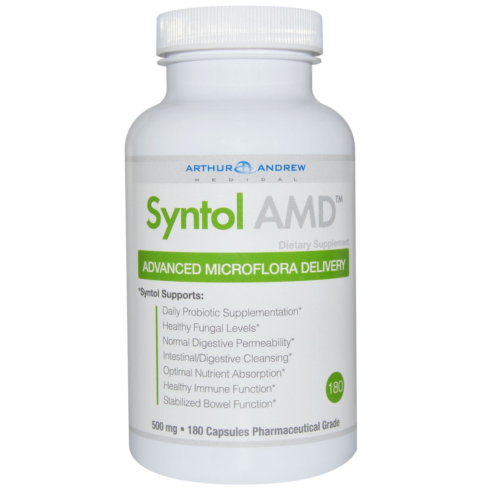 Arthur Andrew Medical, Syntol AMD, Advanced Microflora Delivery, 500 mg, 180 Capsules