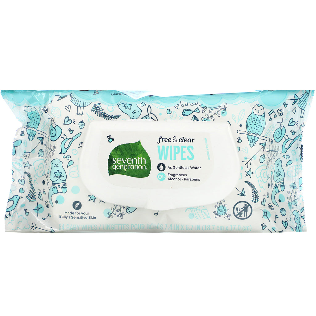 Seventh Generation, Baby Wipes,  Free & Clear, 768 Wipes