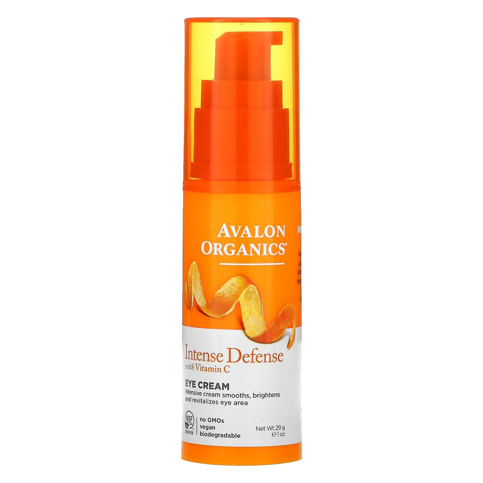 Avalon Organics, Eye Cream, Intense Defense with Vitamin C, 1 oz (29 g)